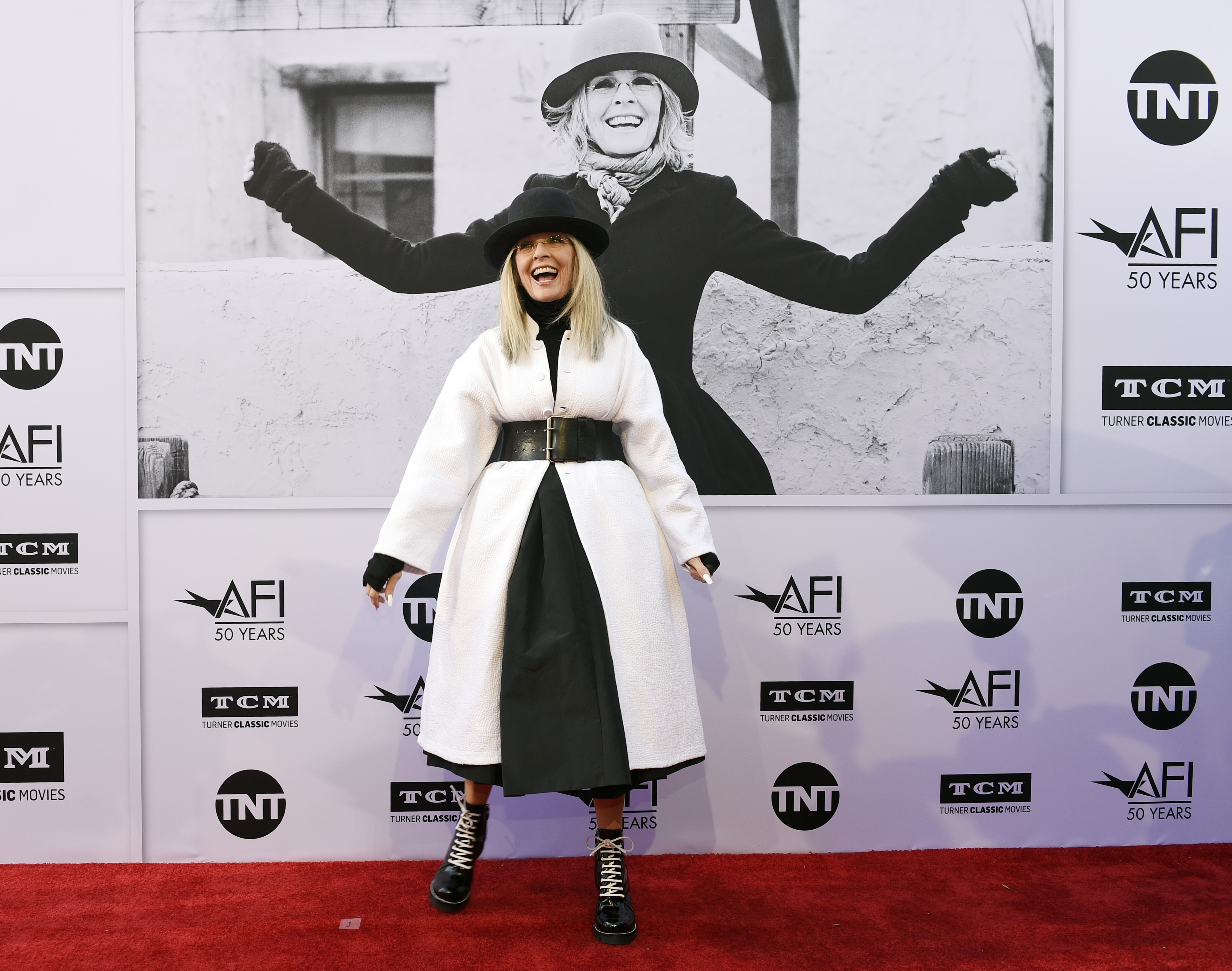 Actress Diane Keaton poses at the 45th AFI Life Achievement Award Tribute to Keaton at the Dolby Theatre on Thursday, June 8, 2017, in Los Angeles.